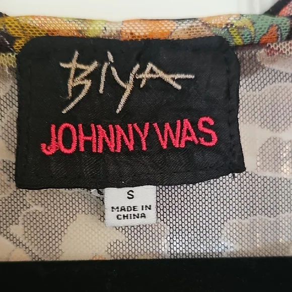 Johnny Was Black Floral Embroidered Midi Dress - Picture 2 of 4